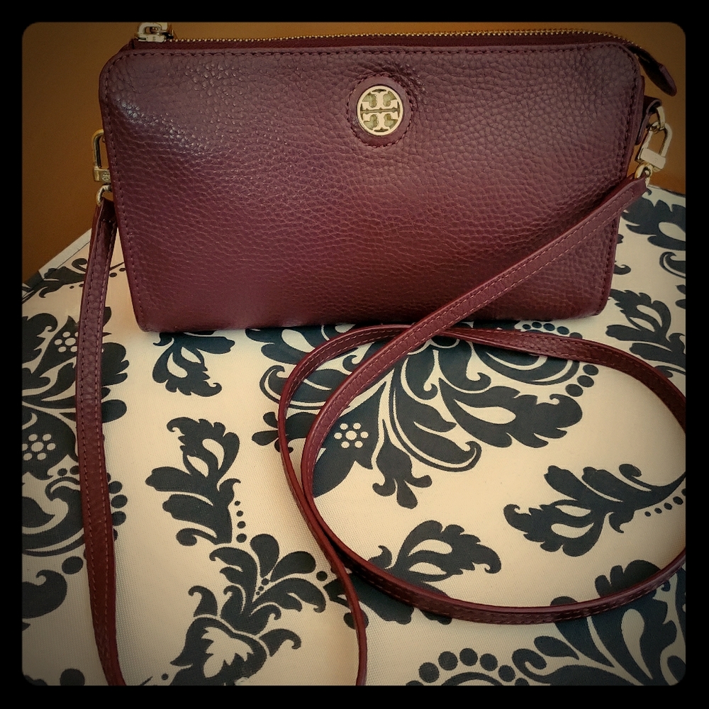 Tory Burch Wallet Crossbody Bag, Wine/Burgundy